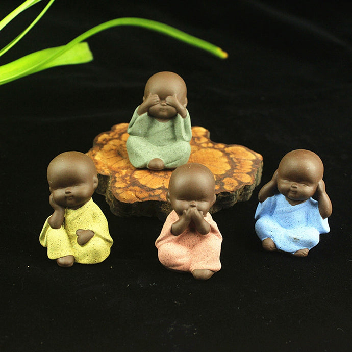 Mini Buddha Statue Little Monk Figurine Mandala tathagata India Yoga Mandala Tea Pet Ceramic Crafts Decorative Ornaments Quality