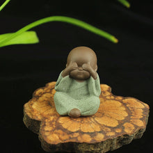 Load image into Gallery viewer, Mini Buddha Statue Little Monk Figurine Mandala tathagata India Yoga Mandala Tea Pet Ceramic Crafts Decorative Ornaments Quality