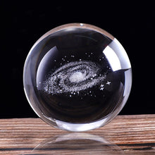 Load image into Gallery viewer, 60mm/80mm 3D Laser Engraved Galaxy Crystal Ball Miniature Model Crystal Craft Sphere Ornament Globe Glass Home Decor Gift