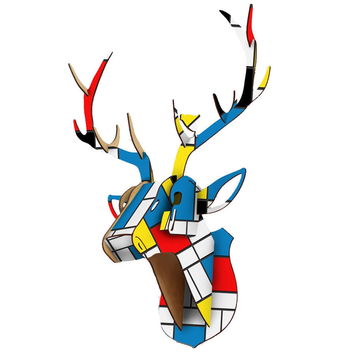 DIY 3D Wooden Animal Deer Head Art Model Home Office Wall Hanging Decoration Storage Holders Racks Home Decoration Accessories