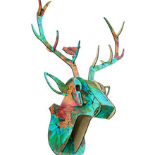 Load image into Gallery viewer, DIY 3D Wooden Animal Deer Head Art Model Home Office Wall Hanging Decoration Storage Holders Racks Home Decoration Accessories