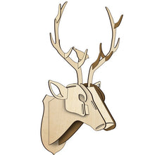 Load image into Gallery viewer, DIY 3D Wooden Animal Deer Head Art Model Home Office Wall Hanging Decoration Storage Holders Racks Home Decoration Accessories