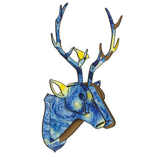 Load image into Gallery viewer, DIY 3D Wooden Animal Deer Head Art Model Home Office Wall Hanging Decoration Storage Holders Racks Home Decoration Accessories