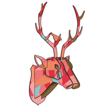 Load image into Gallery viewer, DIY 3D Wooden Animal Deer Head Art Model Home Office Wall Hanging Decoration Storage Holders Racks Home Decoration Accessories